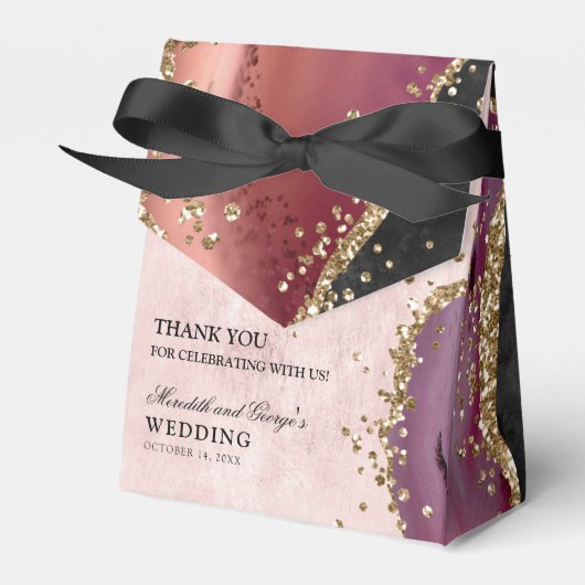 金ゴールドグリッターマーブルアゲ結婚ート フェイバーボックス (正面サイド)