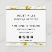 金ゴールドグリッターマーブルスクエアビジネスカード スクエア名刺 (裏面)