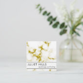 金ゴールドグリッターマーブルスクエアビジネスカード スクエア名刺 (スタンド正面)