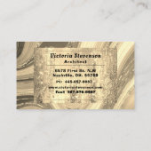 金ゴールドグリッターマーブルモノグラムエレガント抽象芸術 名刺 (裏面)