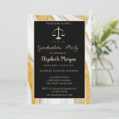 金ゴールドグリッターマーブルロースクール卒業パーティー 招待状 (スタンド正面)