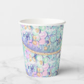 金ゴールドグリッターマーメイドはかりで測アンダーザシー誕生日 紙コップ (裏面)