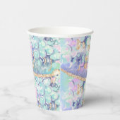 金ゴールドグリッターマーメイドはかりで測アンダーザシー誕生日 紙コップ (右)