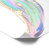 金ゴールドグリッターマーメイドテールアンダーザシーウェルカム ポスター (角)