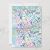 金ゴールドグリッターマーメイドテールアンダーザシー誕生日 招待状 (裏面)