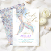 金ゴールドグリッターマーメイドテールワンダーザシー誕生日 招待状