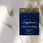 金ゴールドグリッターミッドナイトブルー21st誕生日 招待状<br><div class="desc">これらの金ゴールドグリッターとミッドナイトブルーの招待状最高のは、あなたの友人の21歳の誕生日パーティーに最適！彼らはモダン、キラキラで、touchを持つデジタルアートフェミニンである。あなたカスタマイズは自分の完全な招待を作成するために彼らを作ることができる。だから待ってないで今日は招待状を注文！デジタルアートフェイクは、真夜中の青い背景色に対して余分なスパークを持つスパーク無地のリーな金ゴールドグリッターを特徴とする。このデザインのキラキラ輝く光る要素はモダンすべてガーリー、これらの招待状上の写真のようにプリントするデジタルアートグラフィックスである。</div>