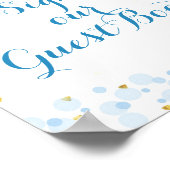 金ゴールドグリッタームーンお願いゲストブックにサイン。 ポスター (角)