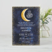 金ゴールドグリッタームーンウォーター色宇宙イスラムAqiqa 招待状 (スタンド正面)