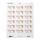 金ゴールドグリッタームーンモダン住所 シール (フルシート)