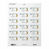 金ゴールドグリッタームーンモダン住所 シール (フルシート)