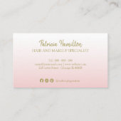 金ゴールドグリッターメイクアップアーティストヘアサロンロイヤリティカード 名刺 (裏面)