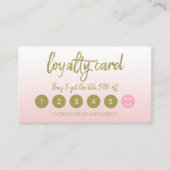 金ゴールドグリッターメイクアップアーティストヘアサロンロイヤリティカード 名刺 (正面)