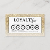 金ゴールドグリッターメイクアップアーティストヘアサロンロイヤリティカード 名刺 (裏面)