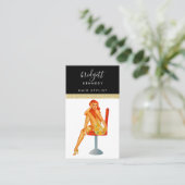 金ゴールドグリッターメイクアップアーティストヘアサロン 名刺 (スタンド正面)