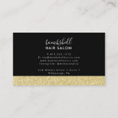 金ゴールドグリッターメイクアップアーティストヘアサロン 名刺 (裏面)