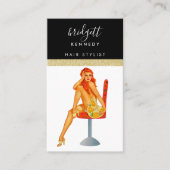 金ゴールドグリッターメイクアップアーティストヘアサロン 名刺 (正面)