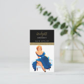 金ゴールドグリッターメイクアップアーティストヘアサロン 名刺 (スタンド正面)