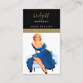 金ゴールドグリッターメイクアップアーティストヘアサロン 名刺