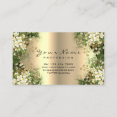 金ゴールドグリッターメイクアップアーティストラッシュフローラブラック 名刺 (裏面)