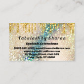 金ゴールドグリッターメイクアップアーティスト遺跡自筆証書ティール(緑がかった色) 名刺 (裏面)