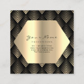 金ゴールドグリッターメイクアップラッシュブラック金ゴールドセピア目 スクエア名刺 (裏面)