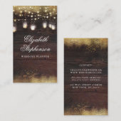 金ゴールドグリッターメイソンジャーライトカントリーウ素朴ッド 名刺 (正面/裏面)