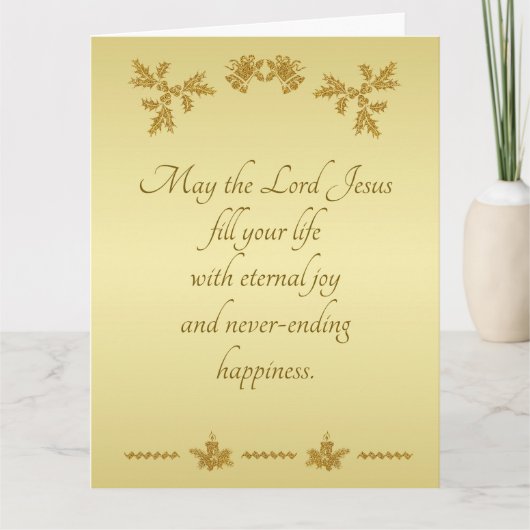 金ゴールドグリッターメリークリスマスサンタクロース金ゴールド カード (正面)