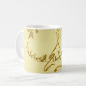 金ゴールドグリッターメリークリスマスサンタクロース金ゴールド コーヒーマグカップ (正面左)