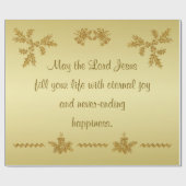 金ゴールドグリッターメリークリスマスサンタクロース金ゴールド ラッピングペーパー (フラット)