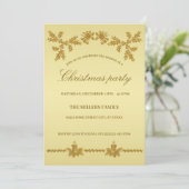 金ゴールドグリッターメリークリスマスサンタクロース金ゴールド 招待状 (スタンド正面)