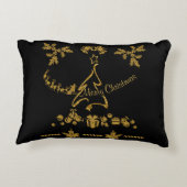 金ゴールドグリッターメリークリスマスサンタクロース アクセントクッション (裏面)