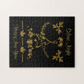 金ゴールドグリッターメリークリスマスサンタクロース ジグソーパズル (横)