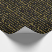 金ゴールドグリッターメリークリスマス違う言語 ラッピングペーパー (角)