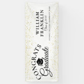 金ゴールドグリッターモダンエレガント卒業 横断幕 (縦)