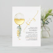 金ゴールドグリッターモダンバルーンベイビーシャワー男の子 箔招待状 (立ち正面)