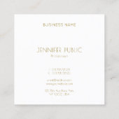 金ゴールドグリッターモダンミニマエレガントリストシンプル スクエア名刺 (裏面)