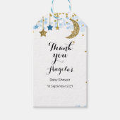 金ゴールドグリッターモダンムーンありがとうラベル。 ギフトタグ (正面)