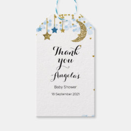 金ゴールドグリッターモダンムーンありがとうラベル。 ギフトタグ