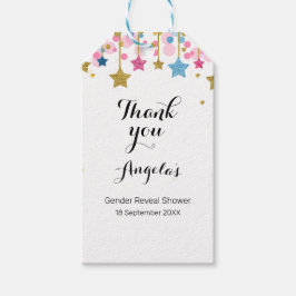 金ゴールドグリッターモダンムーンありがとうラベル。 ギフトタグ