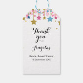 金ゴールドグリッターモダンムーンありがとうラベル。 ギフトタグ (裏面)