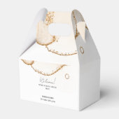 金ゴールドグリッターモダン線ミニマル結婚の歓迎 フェイバーボックス (裏面サイド)