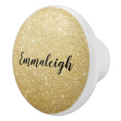 金ゴールドグリッターモノグラム名 セラミックノブ (右)