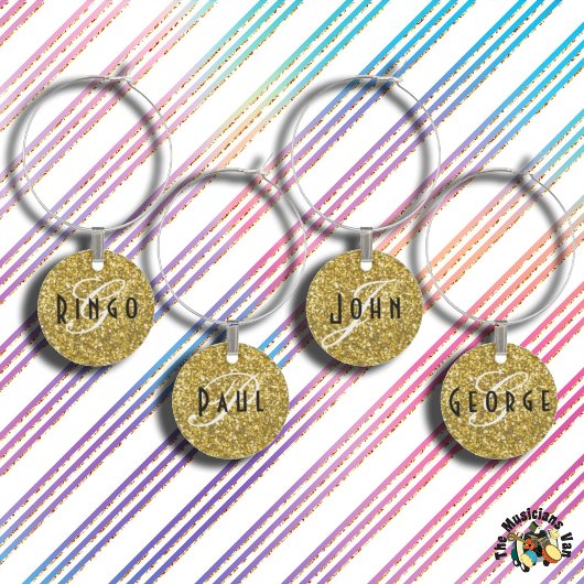 金ゴールドグリッターモノグラム コンフェッティ