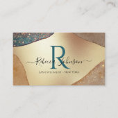 金ゴールドグリッターモノグラム 名刺 (正面)