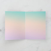 金ゴールドグリッターユニコーンアクアピーチピンクグラデーション絞り染め カード (内部)