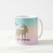 金ゴールドグリッターユニコーンアクアピーチピンクグラデーション絞り染め コーヒーマグカップ (正面右)