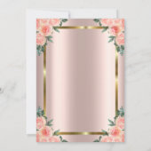 金ゴールドグリッターユニコーンバラクラウンベビーシャワーインビット 招待状 (裏面)