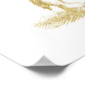 金ゴールドグリッターユニコーンファンタジー ポスター (角)