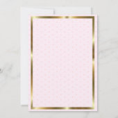 金ゴールドグリッターユニコーンフローラ水玉模様ベビーシャワー 招待状 (裏面)